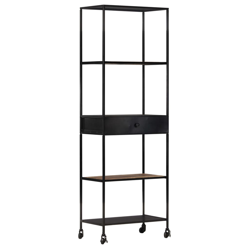 Book Cabinet Rough Mango Wood 23.6 in x 13.8 in x 70.9 in
