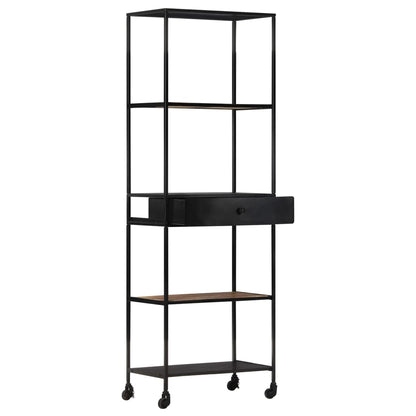 Book Cabinet Rough Mango Wood 23.6 in x 13.8 in x 70.9 in