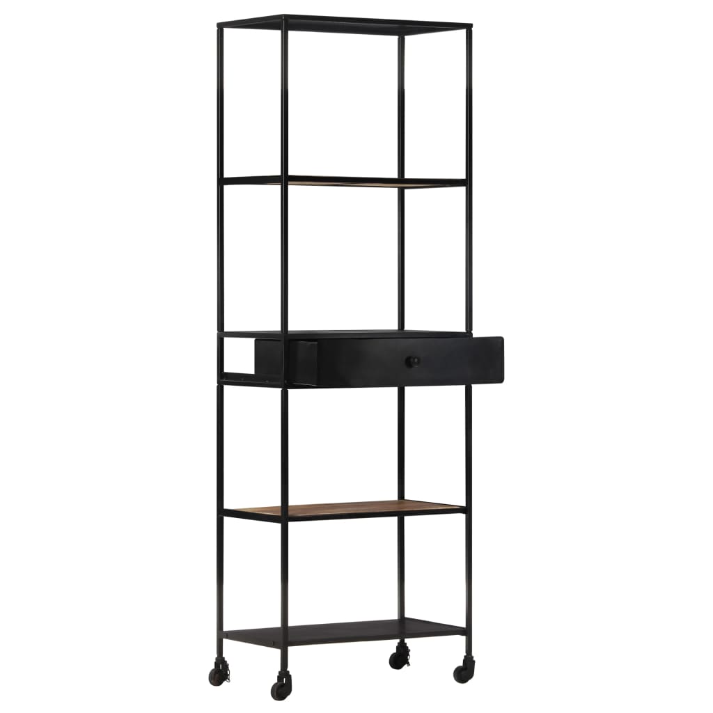 Book Cabinet Rough Mango Wood 23.6 in x 13.8 in x 70.9 in