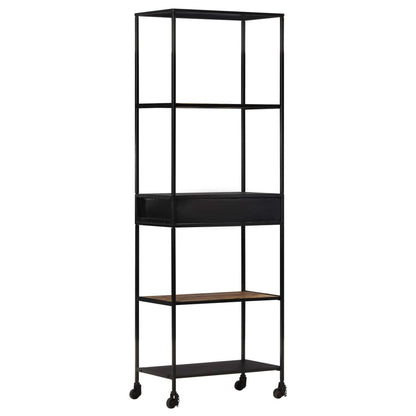 Book Cabinet Rough Mango Wood 23.6 in x 13.8 in x 70.9 in