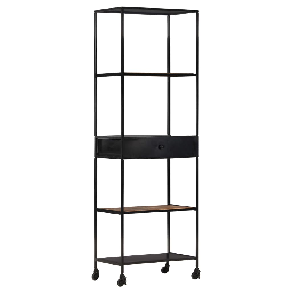 Book Cabinet Rough Mango Wood 23.6 in x 13.8 in x 70.9 in
