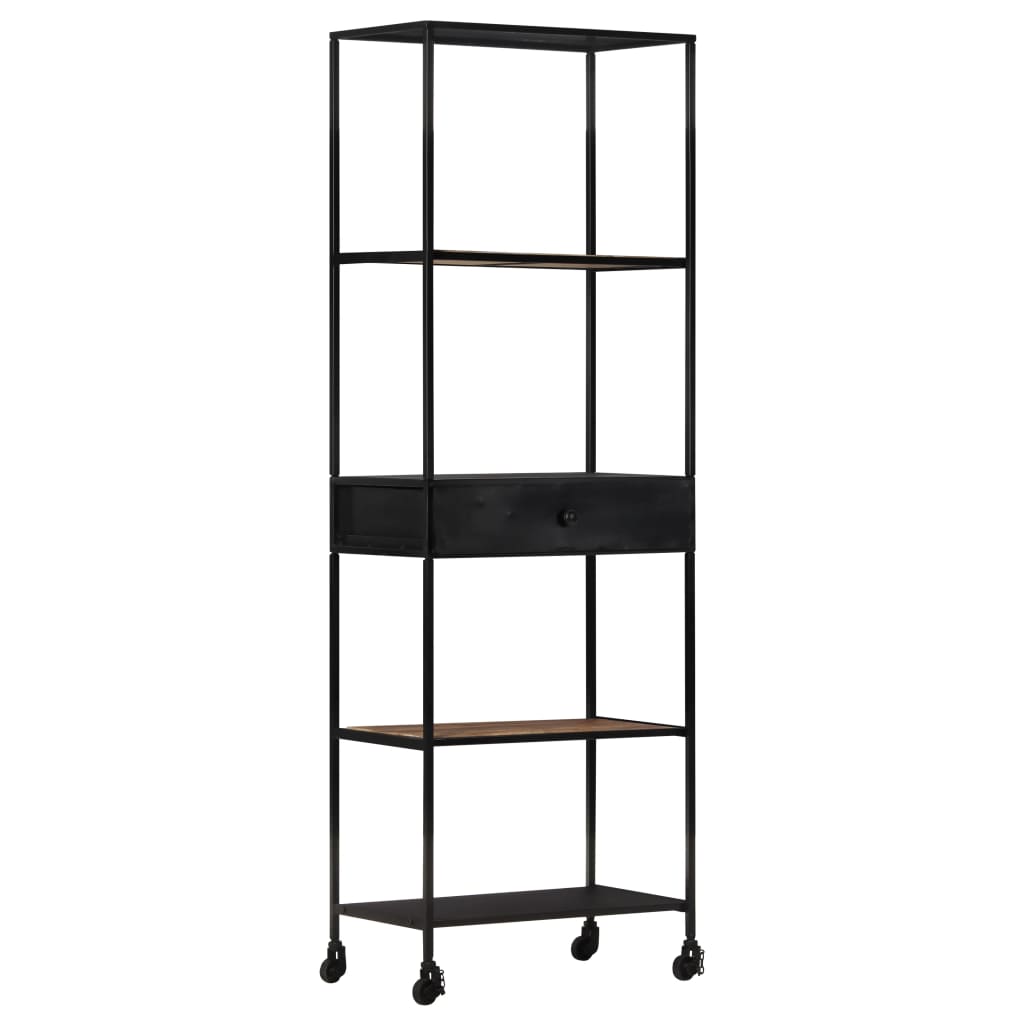 Book Cabinet Rough Mango Wood 23.6 in x 13.8 in x 70.9 in