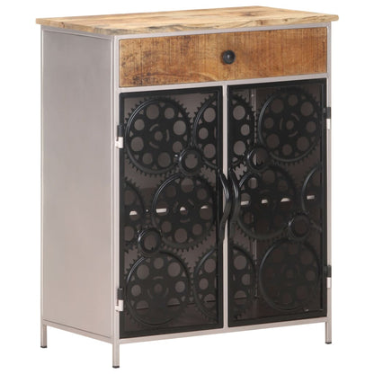 Sideboard Rough mango wood with silver powder-coated iron