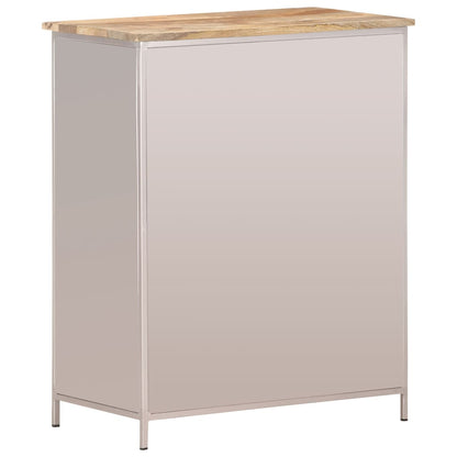 Sideboard Rough mango wood with silver powder-coated iron