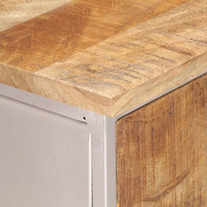 Sideboard Rough mango wood with silver powder-coated iron