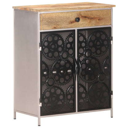 Sideboard Rough mango wood with silver powder-coated iron