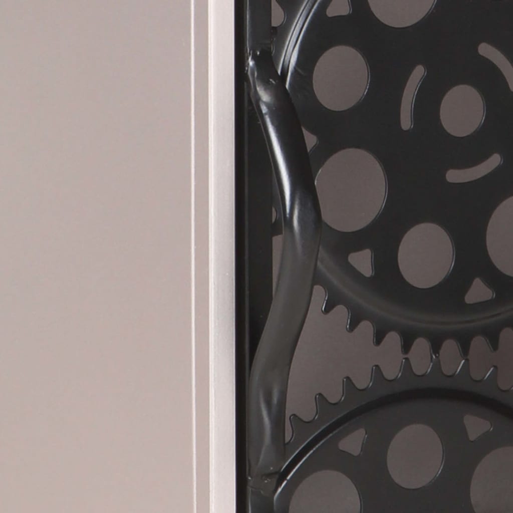 Bedside Cabinet Rough mango wood with natural finish, silver iron