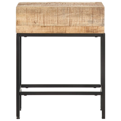 Side Table Brown Solid rough mango wood Small Durable
