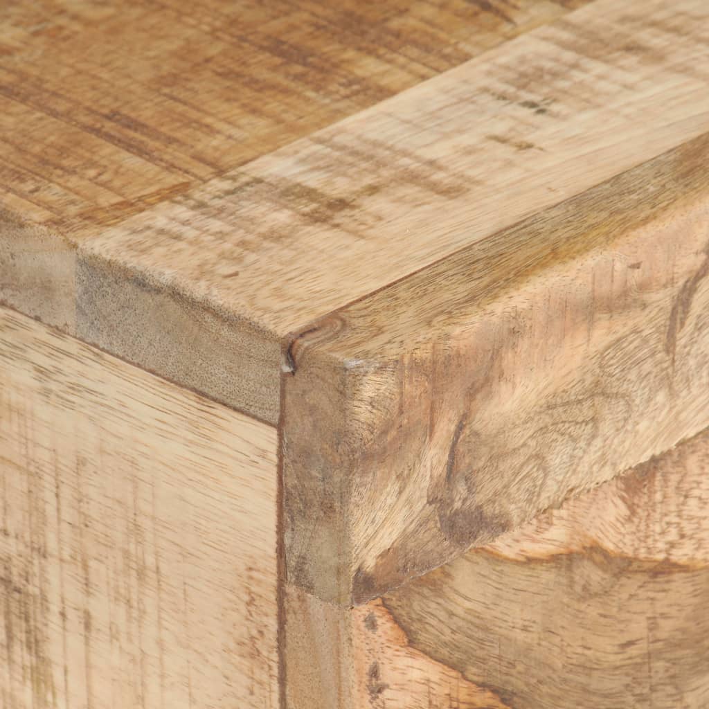 Side Table Brown Solid rough mango wood Small Durable
