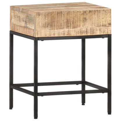 Side Table Brown Solid rough mango wood Small Durable