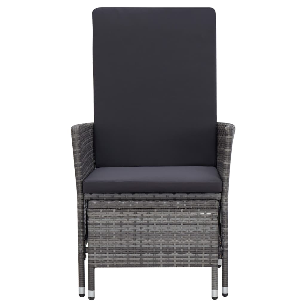Armchair Grey PE rattan Medium Adjustable Armrests Armchair