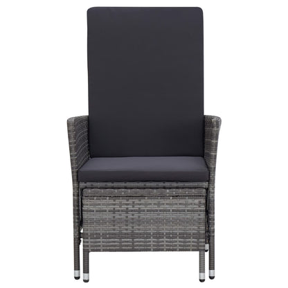 Armchair Grey PE rattan Medium Adjustable Armrests Armchair
