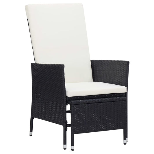 Garden Furniture Set Black and cream white Poly rattan Large