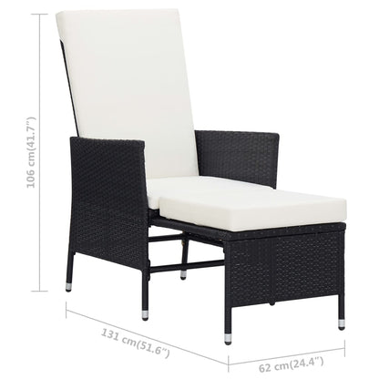 Garden Furniture Set Black and cream white Poly rattan Large