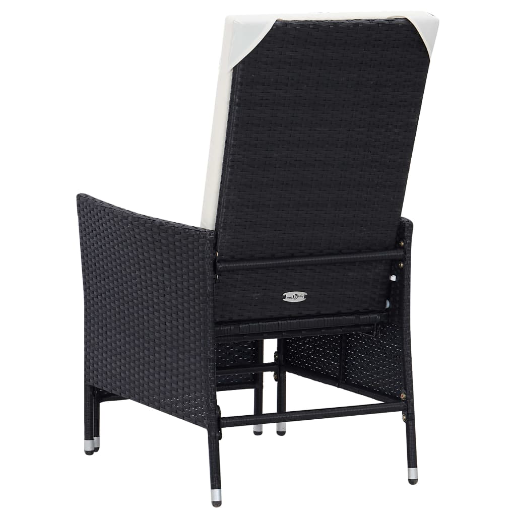 Garden Furniture Set Black and cream white Poly rattan Large
