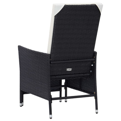Garden Furniture Set Black and cream white Poly rattan Large