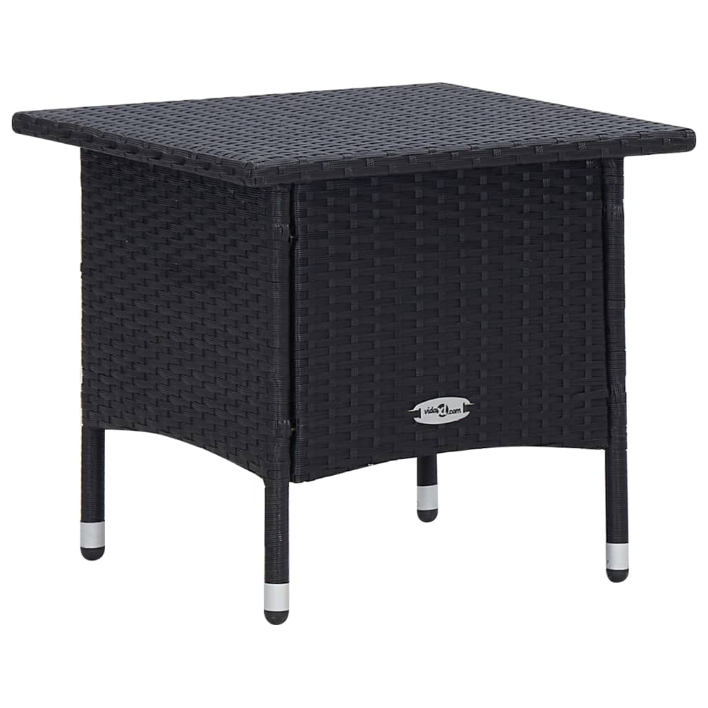 Garden Furniture Set Black and cream white Poly rattan Large