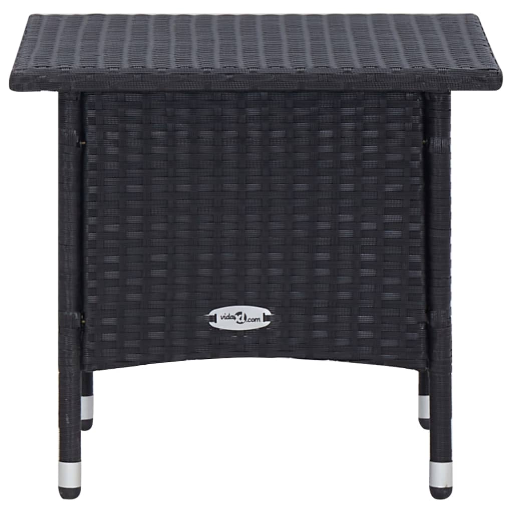 Garden Furniture Set Black and cream white Poly rattan Large
