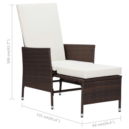 Garden Furniture Set Brown and Cream White
