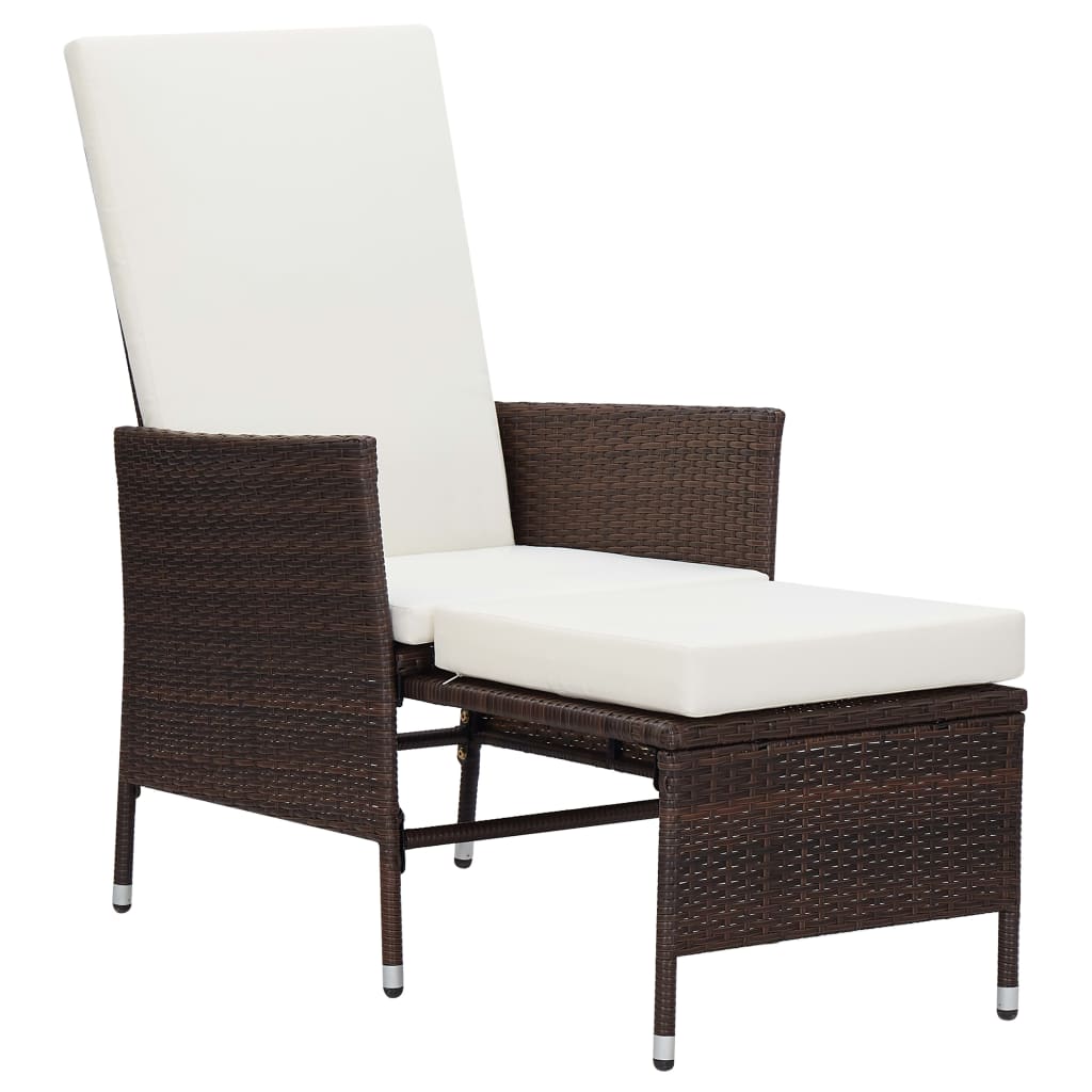 Garden Furniture Set Brown and Cream White
