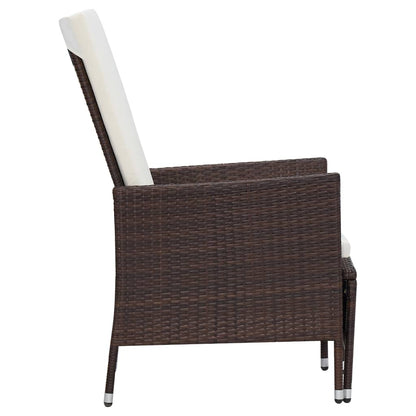 Garden Furniture Set Brown and Cream White
