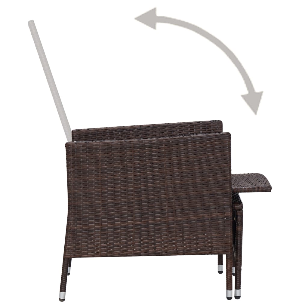 Garden Furniture Set Brown and Cream White