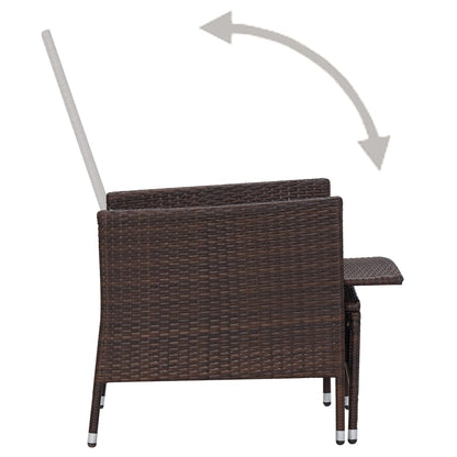 Garden Furniture Set Brown and Cream White