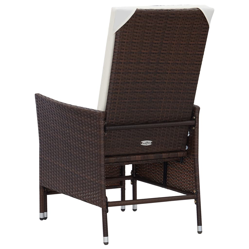 Garden Furniture Set Brown and Cream White
