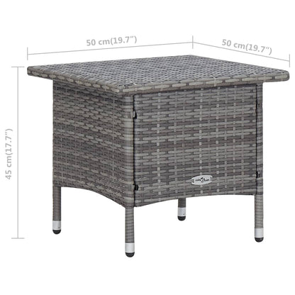 Garden Furniture Set Gray PE rattan, powder-coated steel, polyester