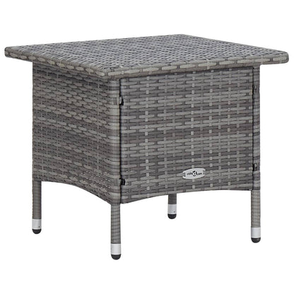 Garden Furniture Set Gray PE rattan, powder-coated steel, polyester