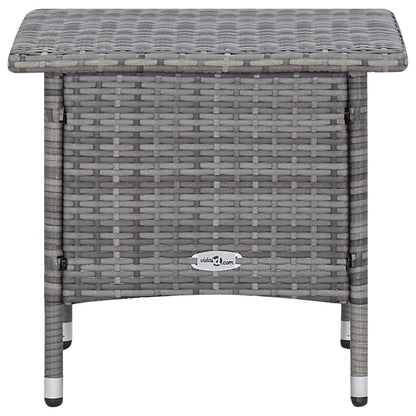 Garden Furniture Set Gray PE rattan, powder-coated steel, polyester