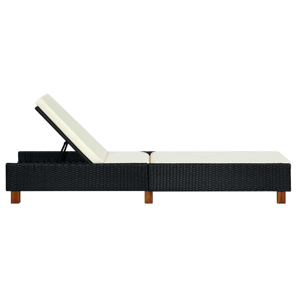 Sunbed Black and Cream White