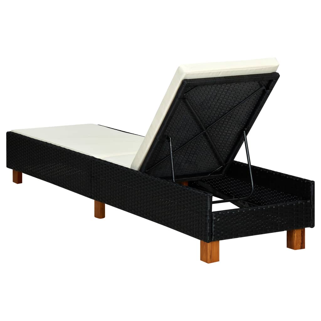 Sunbed Black and Cream White