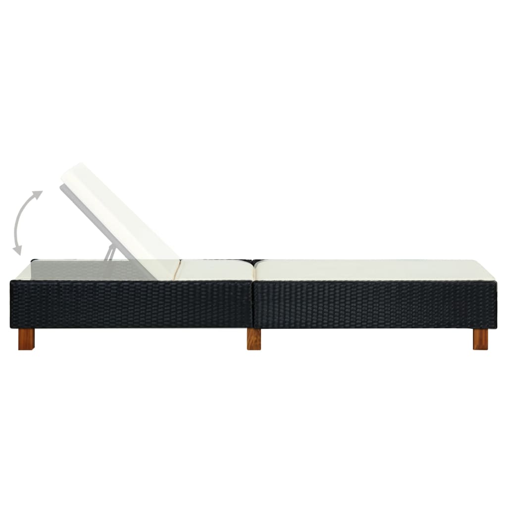 Sunbed Black and Cream White