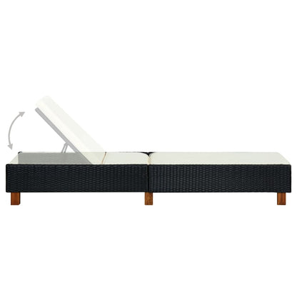 Sunbed Black and Cream White
