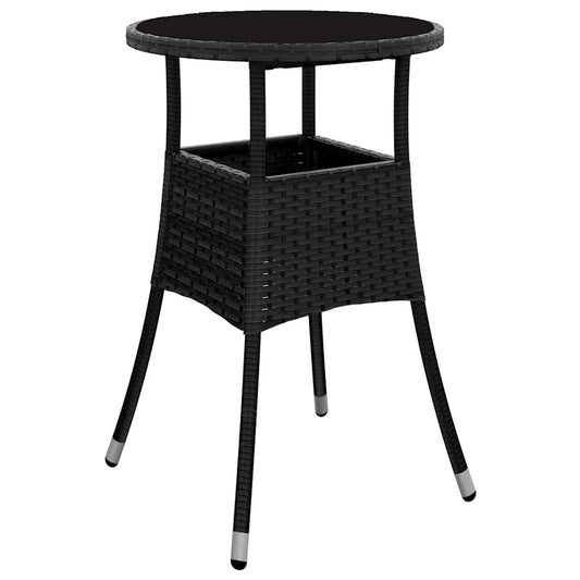 Garden Table Black Poly rattan Standard Lightweight