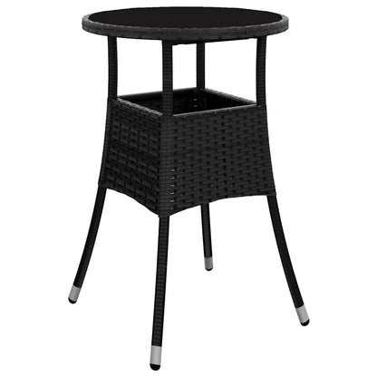 Garden Table Black Poly rattan Standard Lightweight