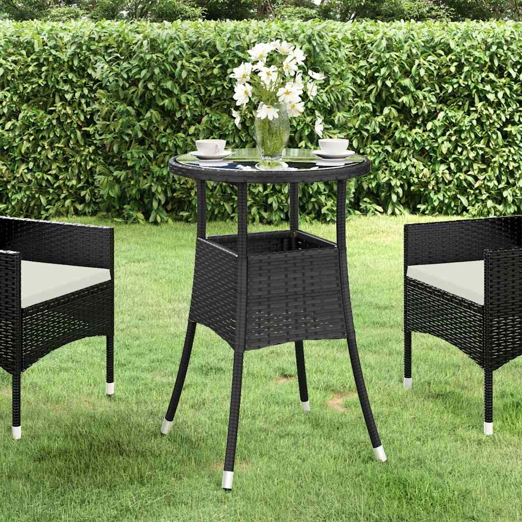 Garden Table Black Poly rattan Standard Lightweight