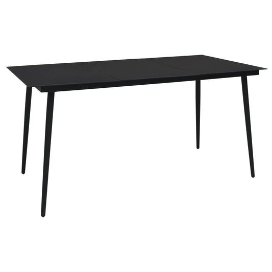 Dining Table Black Glass 59 x 31.5 in Durable Dining Table