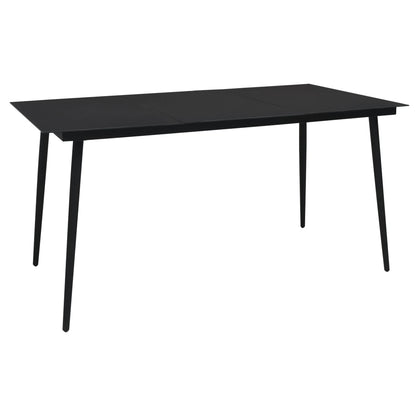 Dining Table Black Glass 59 x 31.5 in Durable Dining Table