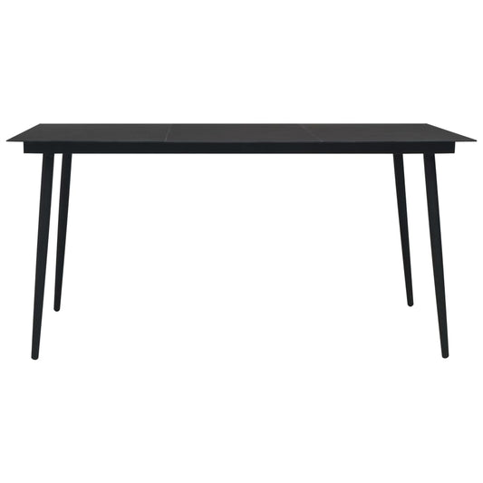 Dining Table Black Glass 59 x 31.5 in Durable Dining Table