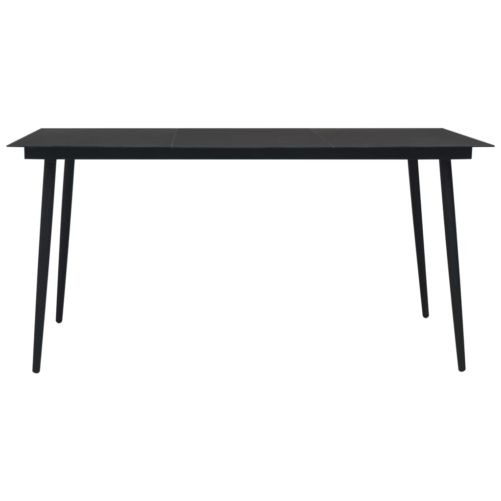 Dining Table Black Glass 59 x 31.5 in Durable Dining Table