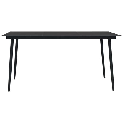 Dining Table Black Glass 59 x 31.5 in Durable Dining Table