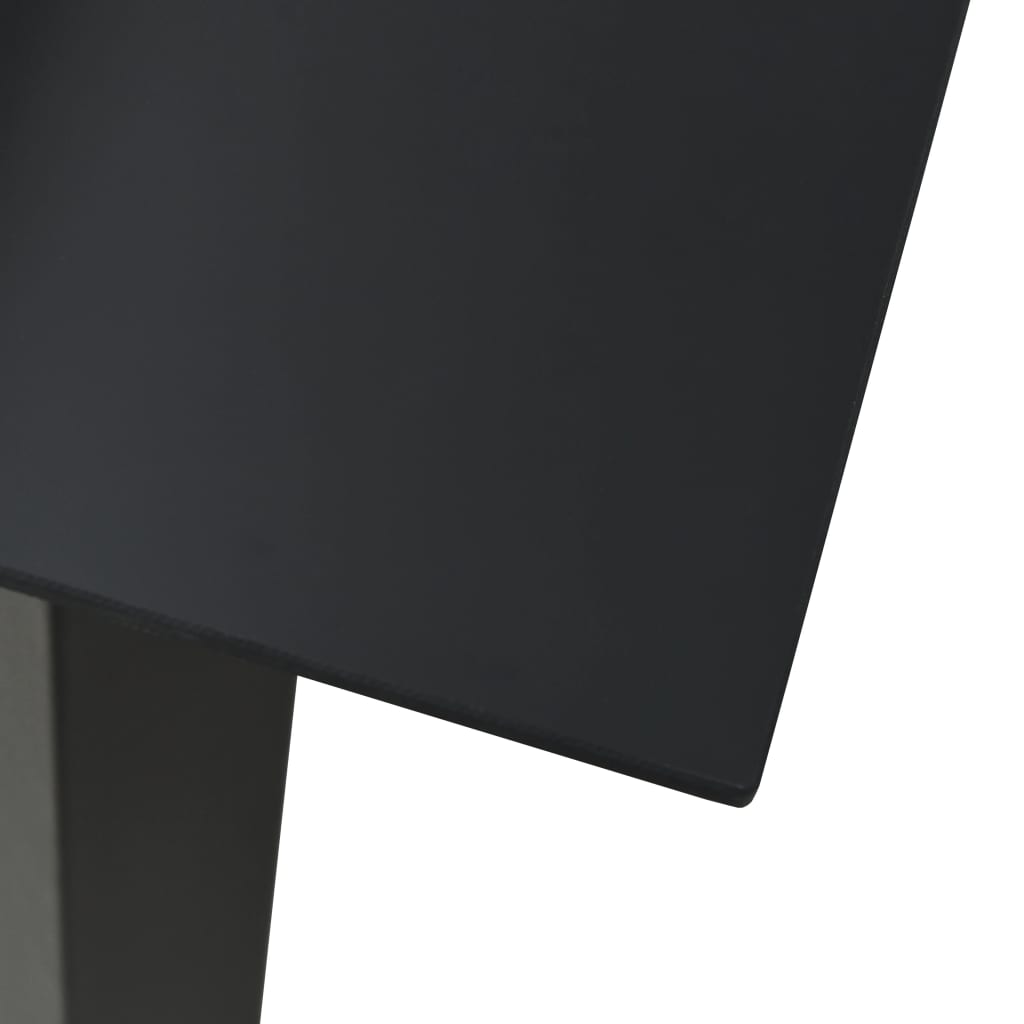 Dining Table Black Glass, powder-coated steel 31.5 x 31.5 in
