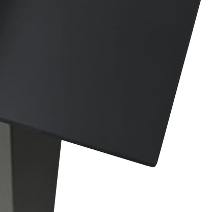 Dining Table Black Glass, powder-coated steel 31.5 x 31.5 in