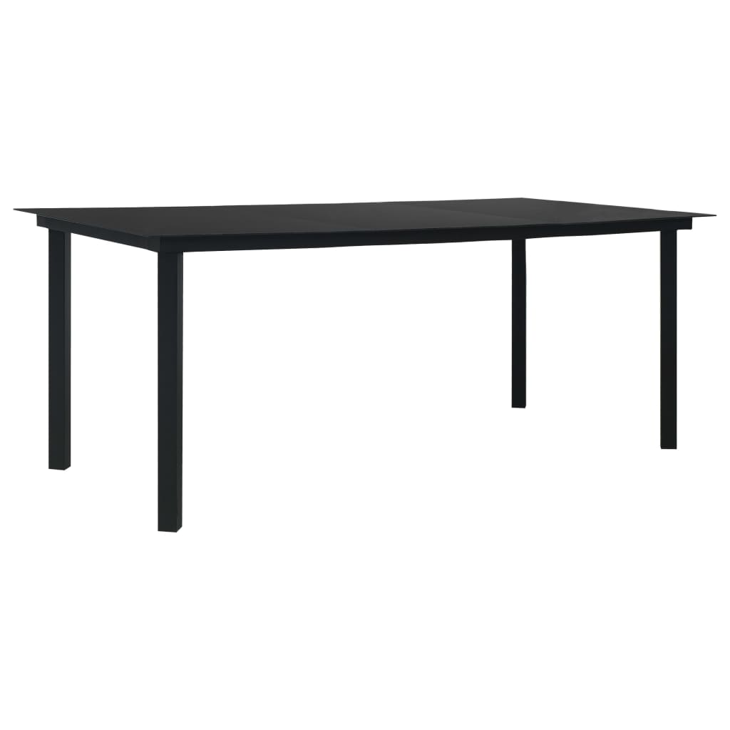 Dining Table Black Steel, Glass 74.8 x 35.4 x 29.1 in Durable