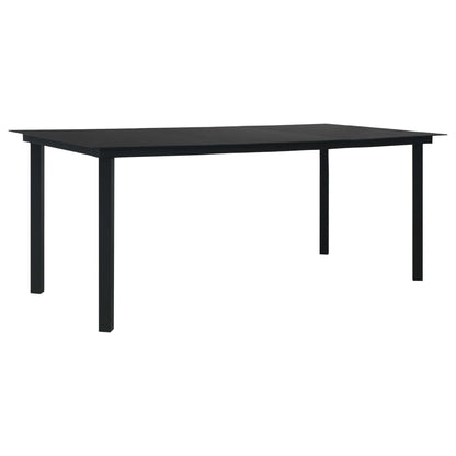 Dining Table Black Steel, Glass 74.8 x 35.4 x 29.1 in Durable