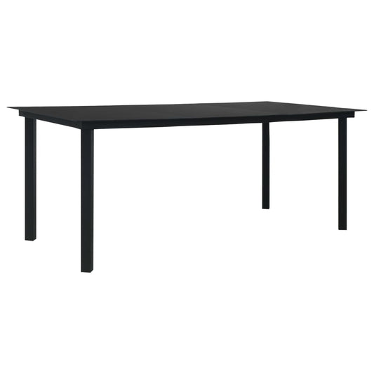 Dining Table Black Steel, Glass 74.8 x 35.4 x 29.1 in Durable