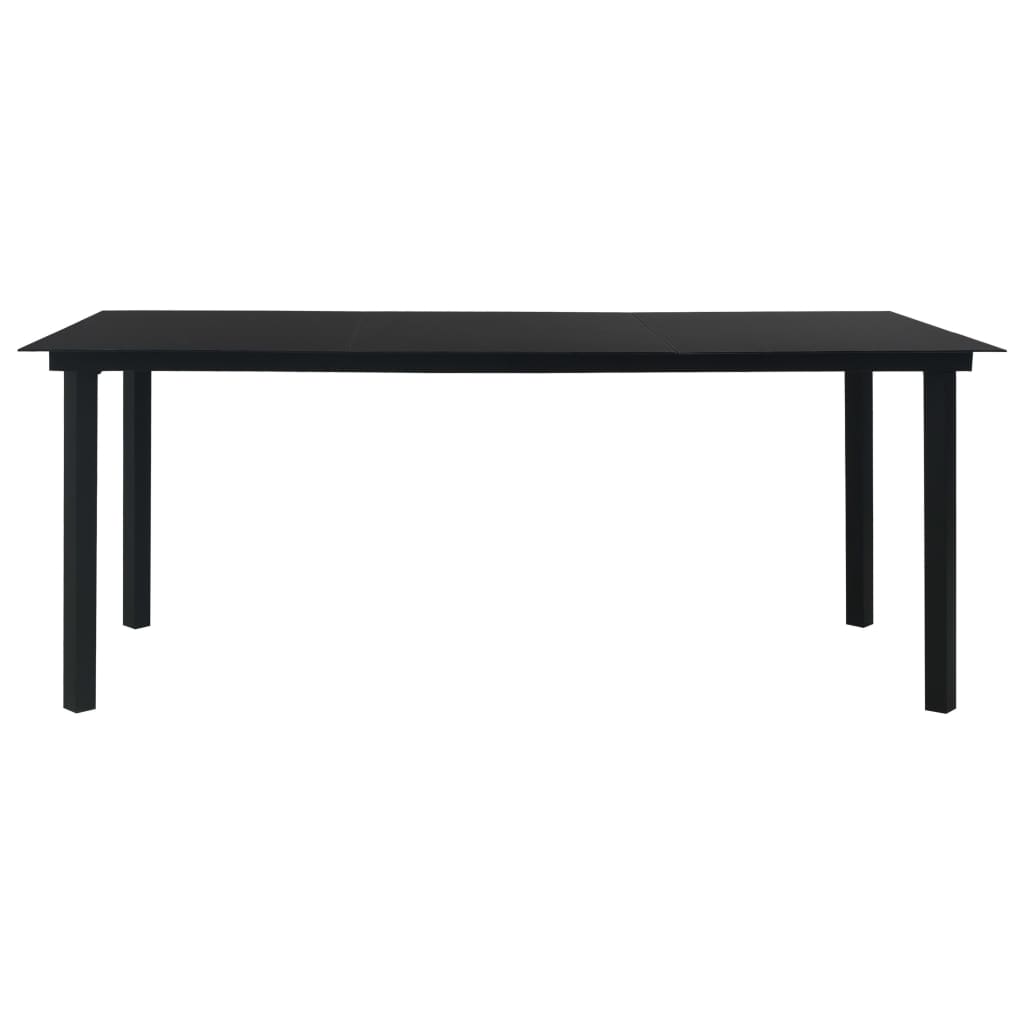 Dining Table Black Steel, Glass 74.8 x 35.4 x 29.1 in Durable