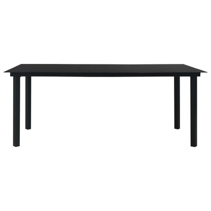 Dining Table Black Steel, Glass 74.8 x 35.4 x 29.1 in Durable